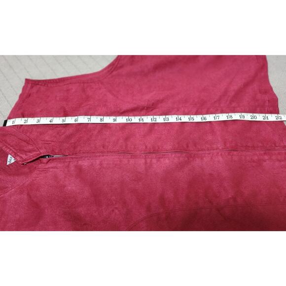 Monterey VTG Red  Golf Vest Vegan Suede Golf Vest Lightweight Full Zip Women's S - Picture 6 of 9